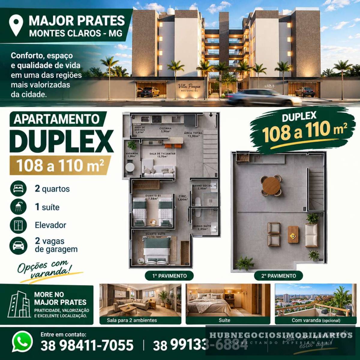 Duplex à venda em Montes Claros, Major Prates, com 2 quartos, 110m²